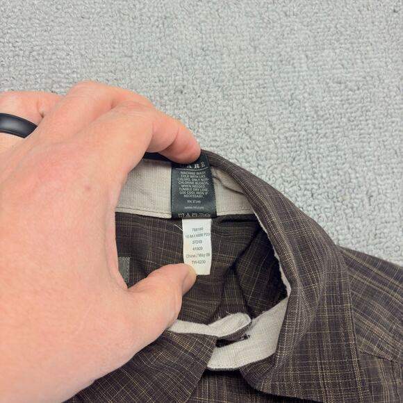 REI Button Up Shirt Mens Medium Brown Long Sleeve Polyester Preppy Outdoor Y2K - Picture 5 of 8